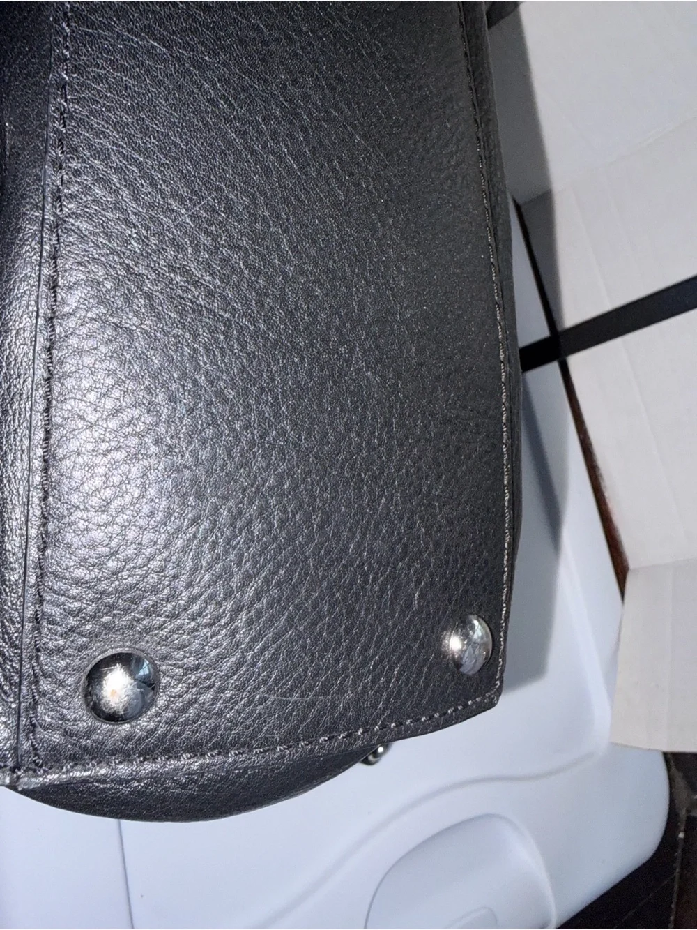 Michael Kors Black Leather Satchel with Gold-Tone Hardware